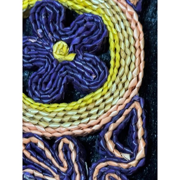 Vintage Woven Square & Circular Decorative Trivets  Hot Pads Wall Decor 70's - Picture 7 of 10